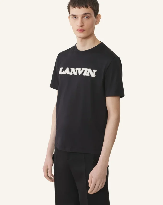 Tricou Lanvin din bumbac și piele de oaie Tricou Lanvin din bumbac și piele de oaie
