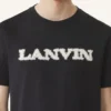 Tricou Lanvin din bumbac și piele de oaie Tricou Lanvin din bumbac și piele de oaie